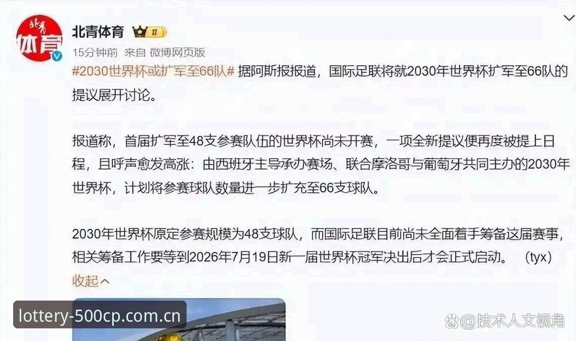 2030世界杯扩军至66队可能性详解：中国男足迎来历史性机遇